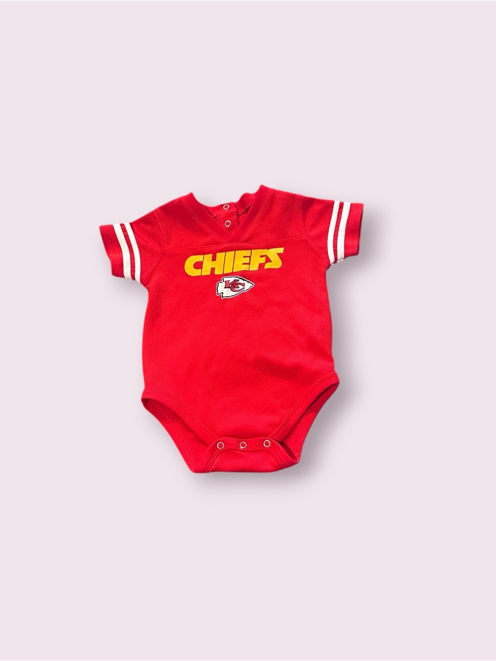 NFL Team Kansas City Chiefs Football Red Baby One-Piece Bodysuit Size 18 Months